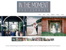 Tablet Screenshot of inthemomentphotography.ca